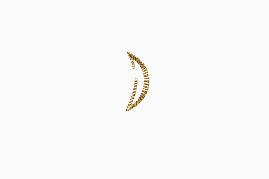 Disappearing Star and Moon Earrings Gold Texture - Venice Jewellery