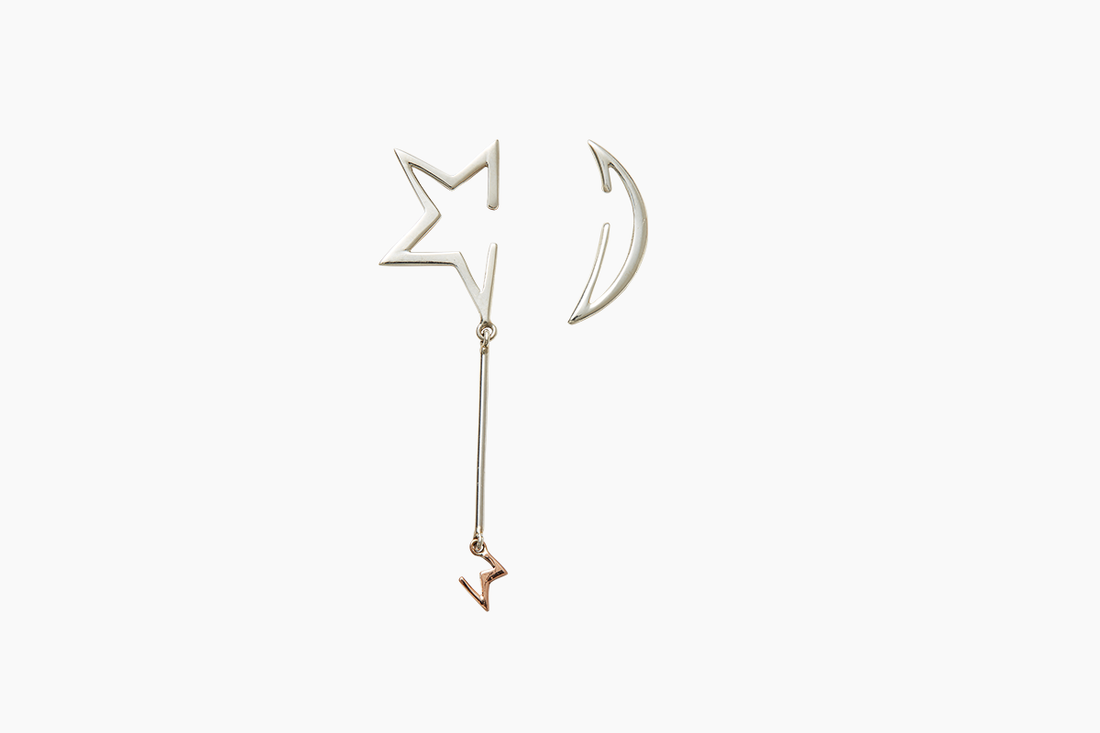 Disappearing Star and Moon Earrings - Venice Jewellery