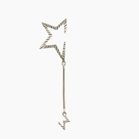 Disappearing Star and Moon Earrings Silver Texture - Venice Jewellery