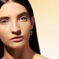 Disappearing Star and Moon Earrings Gold Texture - Venice Jewellery