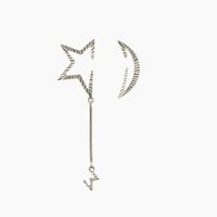 Disappearing Star and Moon Earrings Silver Texture - Venice Jewellery
