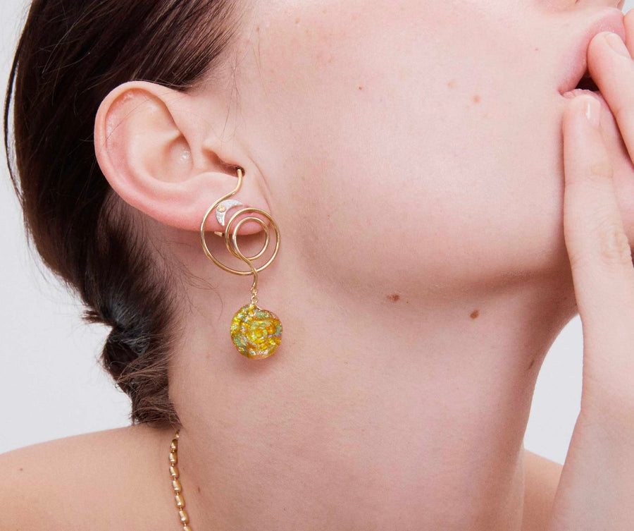 Merope Moon Stud - Venice Jewellery