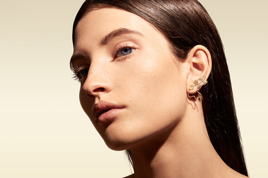 Sprout Earring Gold - Venice Jewellery