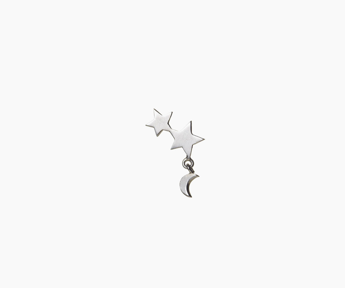 Stars and Moon Stud - Venice Jewellery